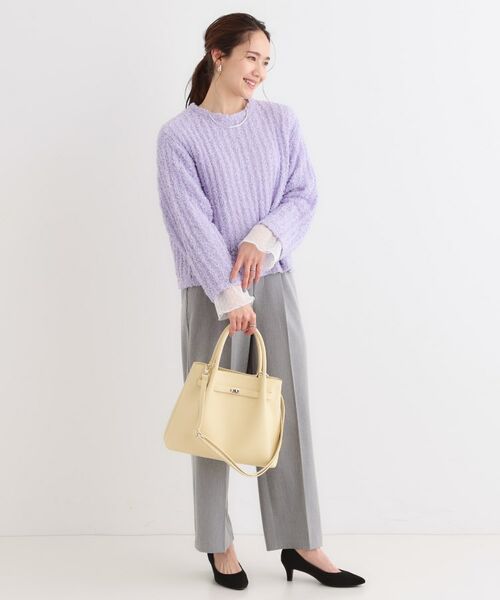 SHOO・LA・RUE / シューラルー カットソー | 【S-LL】重ね着コーデで差をつける お袖チュールリブトップス | 詳細3