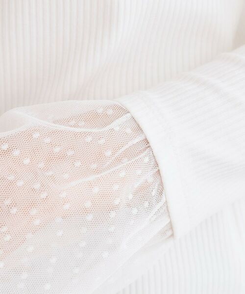 SHOO・LA・RUE / シューラルー カットソー | 【S-LL】重ね着コーデで差をつける お袖チュールリブトップス | 詳細4