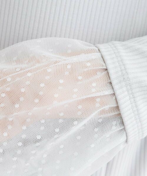 SHOO・LA・RUE / シューラルー カットソー | 【S-LL】重ね着コーデで差をつける お袖チュールリブトップス | 詳細8