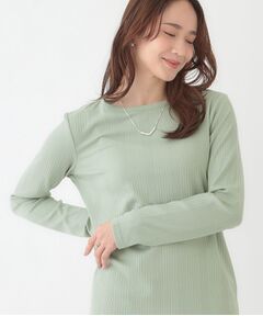 SHOO・LA・RUE / シューラルー カットソー | 【洗える/S-LL】ベーシックだから着回ししやすい ランダムテレコ リブ長袖トップス