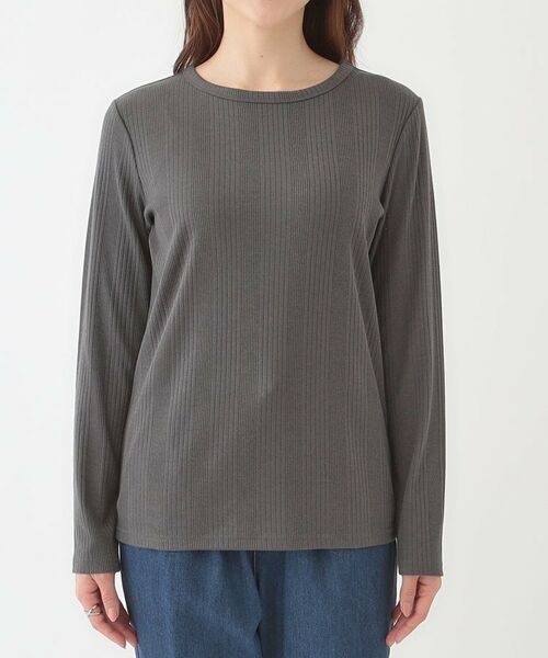 SHOO・LA・RUE / シューラルー カットソー | 【洗える/S-LL】ベーシックだから着回ししやすい ランダムテレコ リブ長袖トップス | 詳細17