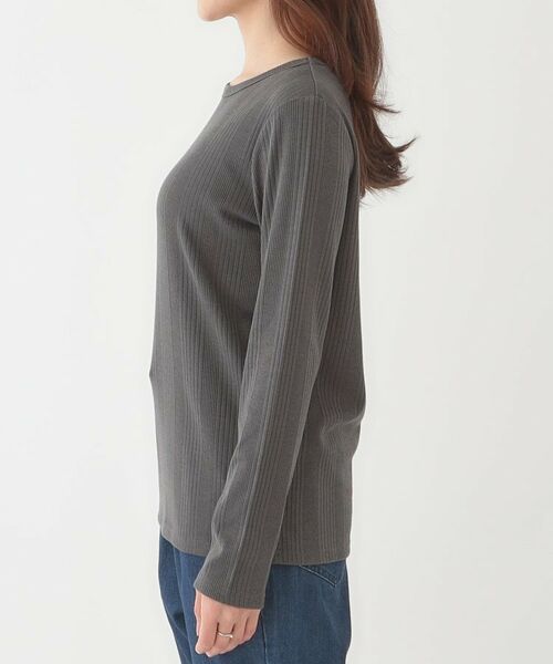 SHOO・LA・RUE / シューラルー カットソー | 【洗える/S-LL】ベーシックだから着回ししやすい ランダムテレコ リブ長袖トップス | 詳細18