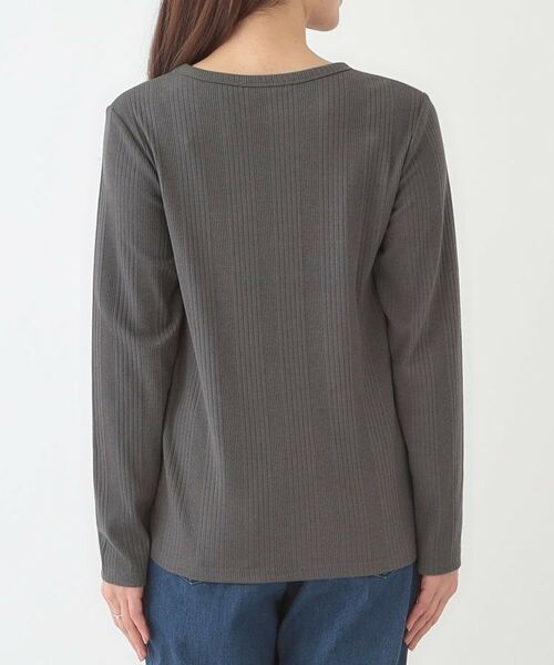 SHOO・LA・RUE / シューラルー カットソー | 【洗える/S-LL】ベーシックだから着回ししやすい ランダムテレコ リブ長袖トップス | 詳細19