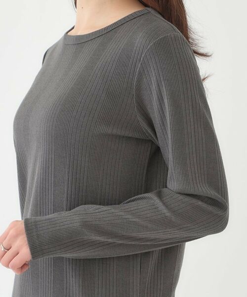 SHOO・LA・RUE / シューラルー カットソー | 【洗える/S-LL】ベーシックだから着回ししやすい ランダムテレコ リブ長袖トップス | 詳細21