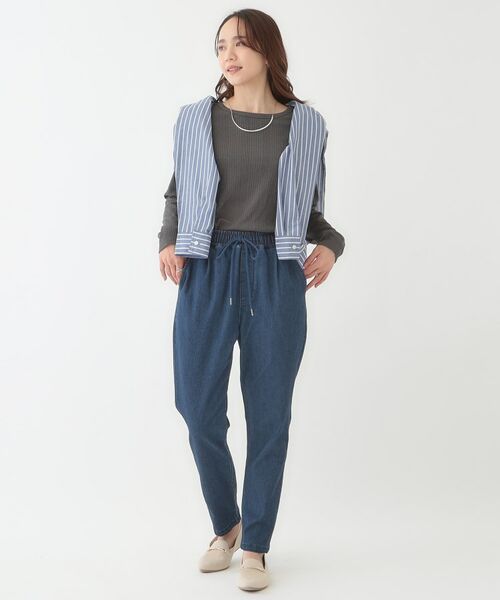 SHOO・LA・RUE / シューラルー カットソー | 【洗える/S-LL】ベーシックだから着回ししやすい ランダムテレコ リブ長袖トップス | 詳細7