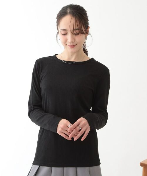 SHOO・LA・RUE / シューラルー カットソー | 【洗える/S-LL】ベーシックだから着回ししやすい ランダムテレコ リブ長袖トップス | 詳細9