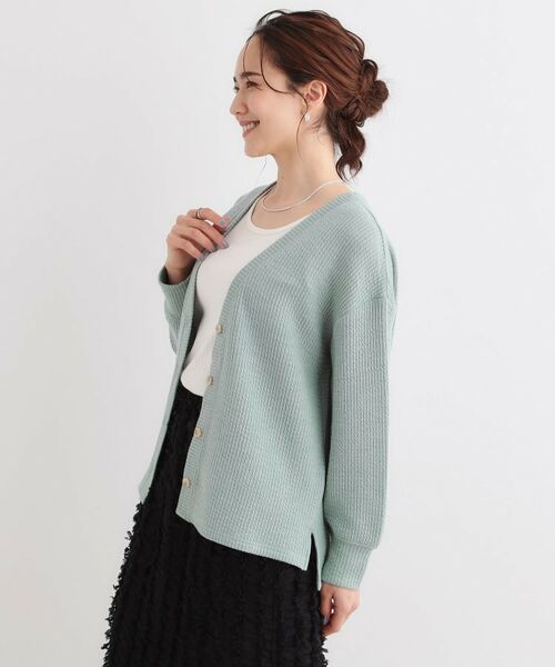 SHOO・LA・RUE / シューラルー カーディガン・ボレロ | 【S-LL】柔らかさが癖になる 凹凸Vネックカーディガン | 詳細2