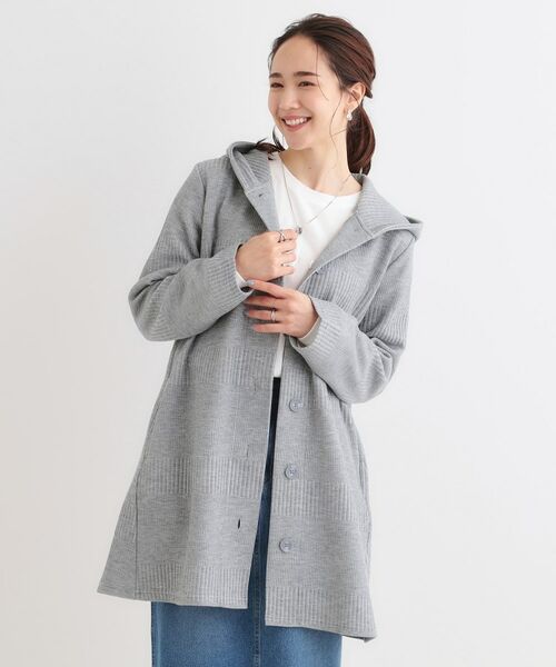 SHOO・LA・RUE / シューラルー カーディガン・ボレロ | 【S-LL】体型をカバーしながらスマートに魅せる ラインジャカードコーディガン | 詳細1