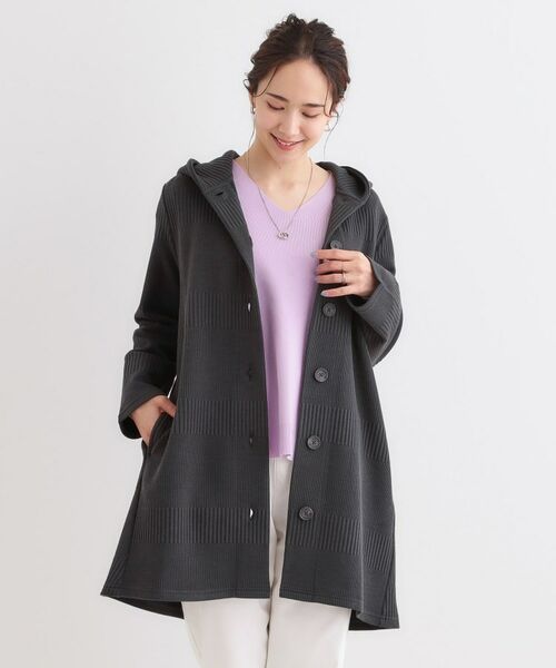 SHOO・LA・RUE / シューラルー カーディガン・ボレロ | 【S-LL】体型をカバーしながらスマートに魅せる ラインジャカードコーディガン | 詳細5