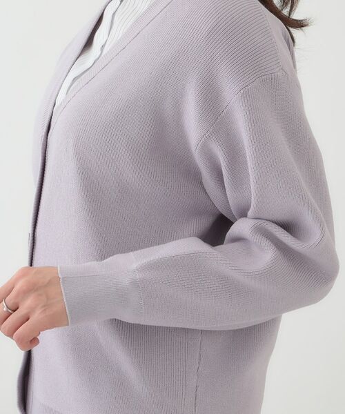 SHOO・LA・RUE / シューラルー カーディガン・ボレロ | 【洗える/S-LL】ドライタッチが心地よい 畦編みVネックカーディガン | 詳細21