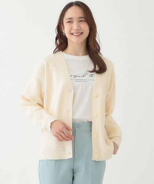 SHOO・LA・RUE / シューラルー カーディガン・ボレロ | 【洗える/S-LL】ドライタッチが心地よい 畦編みVネックカーディガン | 詳細9