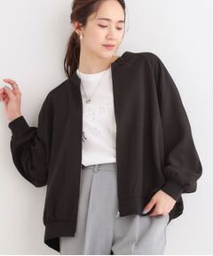 SHOO・LA・RUE / シューラルー レザーブルゾン・ジャケット | 【洗える/S-LL】麻調リブブルゾン