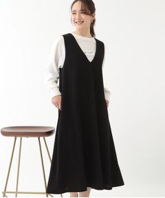 SHOO・LA・RUE / シューラルー ミニ丈・ひざ丈ワンピース | 【洗える】フレアラインが美しい サラっと着られる Vネックジャンドレ