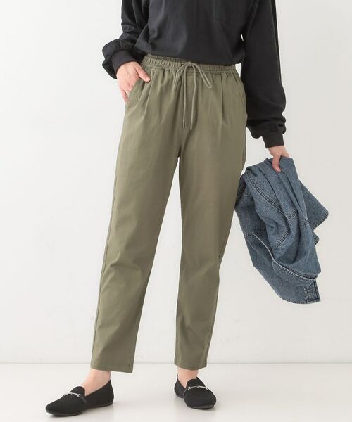 SHOO・LA・RUE/シューラルー 【洗える/SS-3L/美脚シルエット】綿ストレッチイージーテーパードパンツ カーキ(027) 04(LL) SHOO・LA・RUE/シューラルー 【洗える/SS-3L/美脚シルエット】綿ストレッチイージーテーパードパンツ カーキ(027) 04(LL)