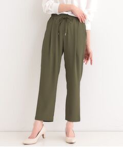 レディース パンツ グリーン Mサイズ 春秋 麻綿混カラーパンツ / 大きいサイズ M L LL 3L | 京都通販ミセス