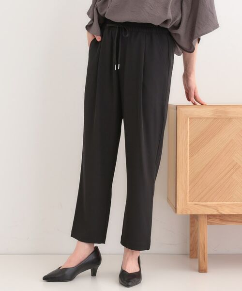 SHOO・LA・RUE/シューラルー 【洗える/SS-3L】さらさらぷるん イージーテーパードパンツ ブラック(019) 03(L) SHOO・LA・RUE/シューラルー 【洗える/SS-3L】さらさらぷるん イージーテーパードパンツ ブラック(019) 03(L)