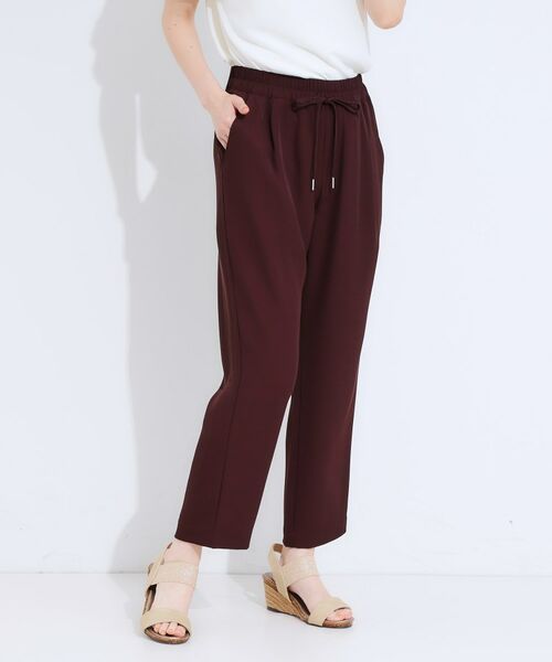 SHOO・LA・RUE/シューラルー 【ひんやり/UV/S-LL】さらさらぷるん イージーテーパードパンツ ブラウン(044) 03(L) SHOO・LA・RUE/シューラルー 【ひんやり/UV/S-LL】さらさらぷるん イージーテーパードパンツ ブラウン(044) 03(L)