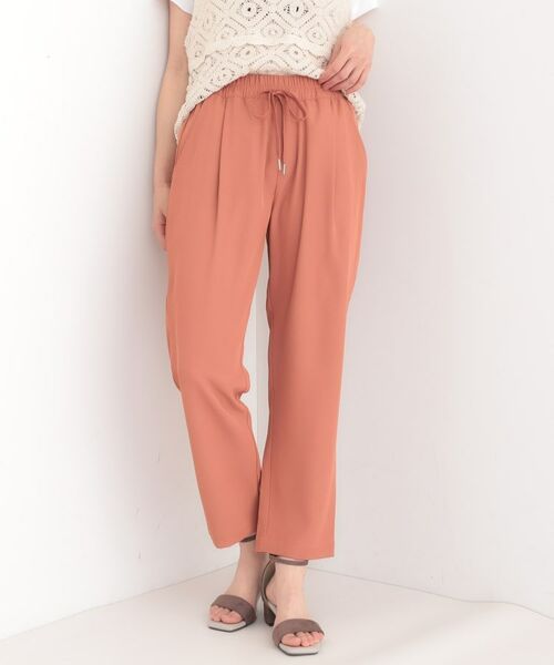 SHOO・LA・RUE/シューラルー 【洗える/SS-3L】さらさらぷるん イージーテーパードパンツ オレンジ(067) 05(3L) SHOO・LA・RUE/シューラルー 【洗える/SS-3L】さらさらぷるん イージーテーパードパンツ オレンジ(067) 05(3L)