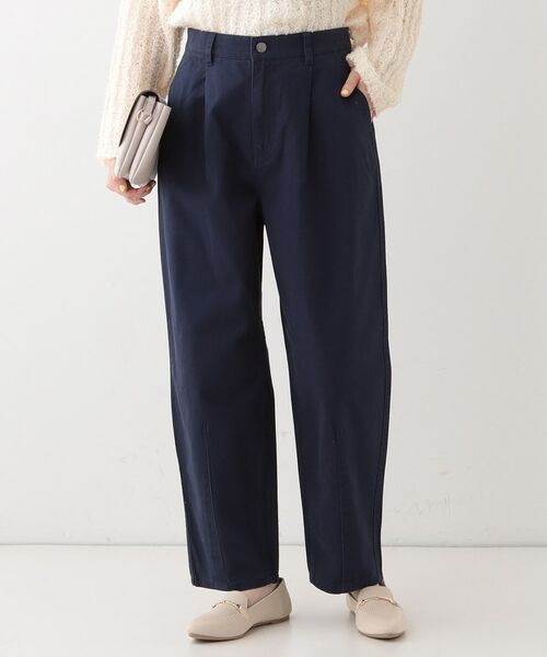 SHOO・LA・RUE / シューラルー パンツ | 【洗える/S-LL】脚のラインを拾いにくい 綿ツイルカーブパンツ | 詳細1