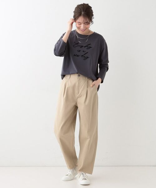 SHOO・LA・RUE / シューラルー パンツ | 【洗える/S-LL】脚のラインを拾いにくい 綿ツイルカーブパンツ | 詳細7