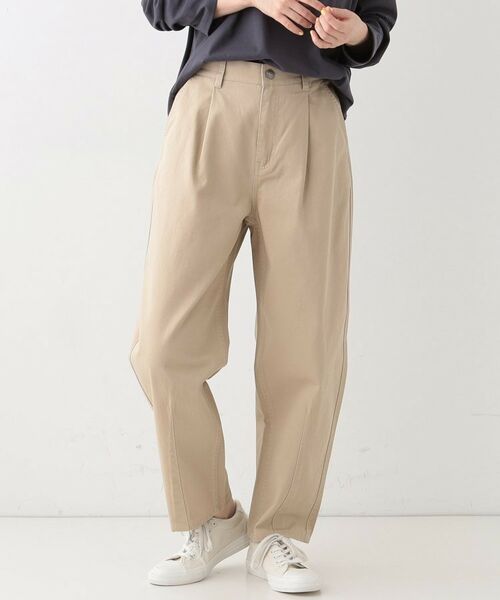 SHOO・LA・RUE/シューラルー 【洗える/S-LL】脚のラインを拾いにくい 綿ツイルカーブパンツ ベージュ(052) 04(LL) SHOO・LA・RUE/シューラルー 【洗える/S-LL】脚のラインを拾いにくい 綿ツイルカーブパンツ ベージュ(052) 04(LL)