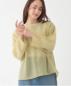 SHOO・LA・RUE / シューラルー シャツ・ブラウス | 【洗える/S-LL】着るだけでサマ見え オーガンジーレイヤードトップス