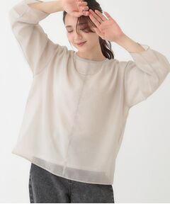 SHOO・LA・RUE / シューラルー シャツ・ブラウス | 【洗える/S-LL】着るだけでサマ見え オーガンジーレイヤードトップス