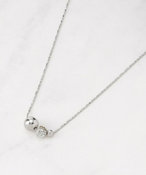 SHOO・LA・RUE/シューラルー 【2WAY】パヴェメタルボールネックレス シルバー(106) 00 SHOO・LA・RUE/シューラルー 【2WAY】パヴェメタルボールネックレス シルバー(106) 00
