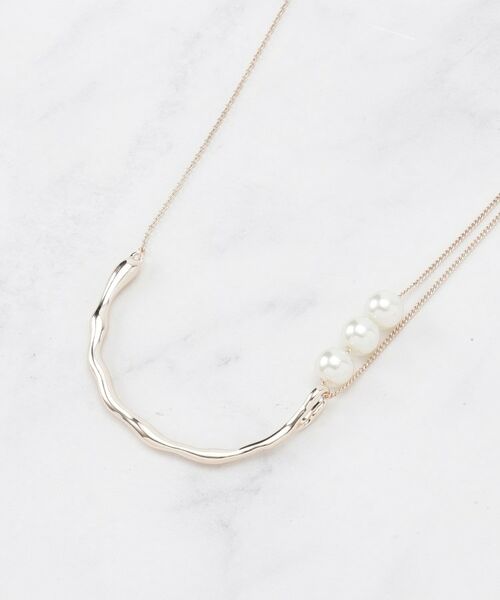 SHOO・LA・RUE/シューラルー フェイクパールニュアンスネックレス ピンクゴールド(005) 00 SHOO・LA・RUE/シューラルー フェイクパールニュアンスネックレス ピンクゴールド(005) 00