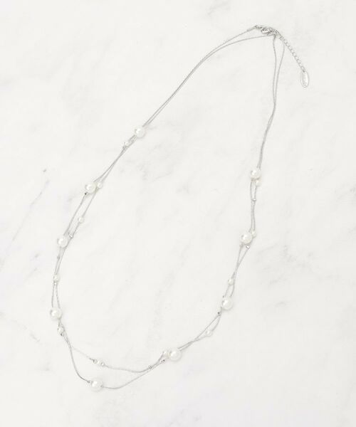 SHOO・LA・RUE/シューラルー フェイクパール2連ネックレス シルバー(006) 00 SHOO・LA・RUE/シューラルー フェイクパール2連ネックレス シルバー(006) 00