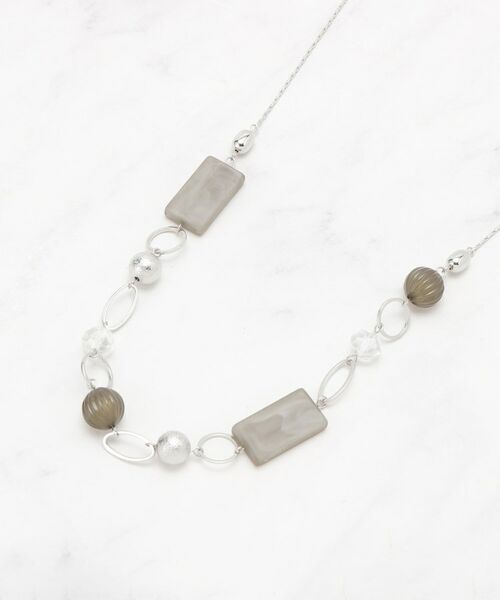 SHOO・LA・RUE/シューラルー アクリルステーションネックレス シルバー(006) 00 SHOO・LA・RUE/シューラルー アクリルステーションネックレス シルバー(006) 00