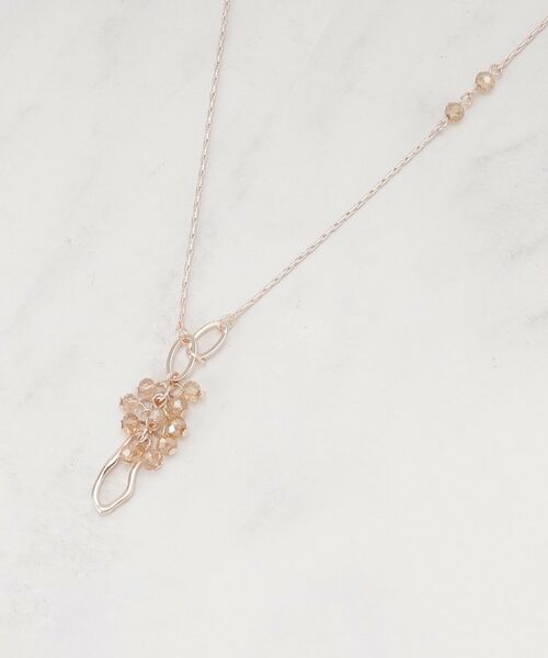 SHOO・LA・RUE/シューラルー ガラス房変形フープネックレス ピンクゴールド(005) 00 SHOO・LA・RUE/シューラルー ガラス房変形フープネックレス ピンクゴールド(005) 00