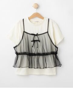 SHOO・LA・RUE / シューラルー Tシャツ | 【130-150cm】チュールキャミドッキングTシャツ