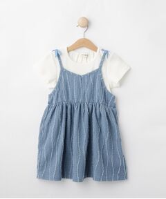 SHOO・LA・RUE / シューラルー その他トップス | 【100-150cm/2点セット】ポコポコの表面感が魅力 楊柳キャミチュニック＋Tシャツ