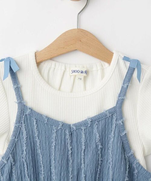 SHOO・LA・RUE / シューラルー その他トップス | 【100-150cm/2点セット】ポコポコの表面感が魅力 楊柳キャミチュニック＋Tシャツ | 詳細3