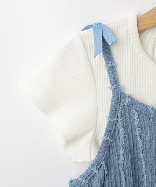 SHOO・LA・RUE / シューラルー その他トップス | 【100-150cm/2点セット】ポコポコの表面感が魅力 楊柳キャミチュニック＋Tシャツ | 詳細4