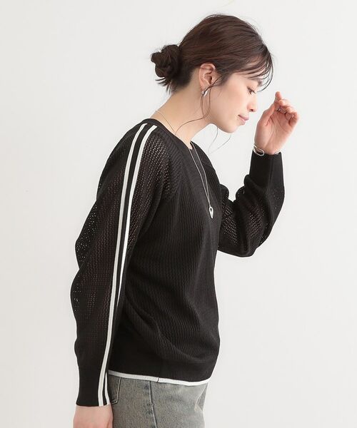 SHOO・LA・RUE / シューラルー ニット・セーター | 麻タッチメッシュラインニット | 詳細6