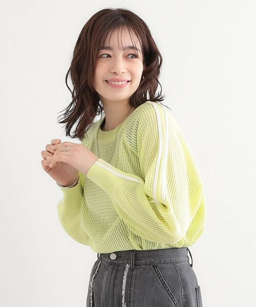 SHOO・LA・RUE / シューラルー ニット・セーター | 麻タッチメッシュラインニット | 詳細9