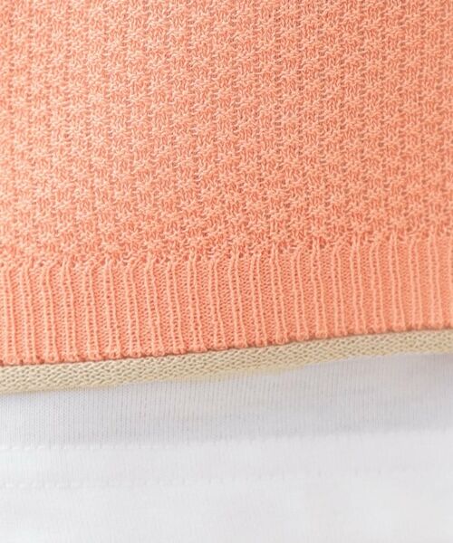 SHOO・LA・RUE / シューラルー ニット・セーター | 【S-LL/2枚セット】シアー感も楽しめる 光沢カノコ編み配色ニット+ロンT | 詳細12