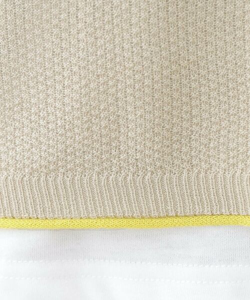 SHOO・LA・RUE / シューラルー ニット・セーター | 【S-LL/2枚セット】シアー感も楽しめる 光沢カノコ編み配色ニット+ロンT | 詳細16