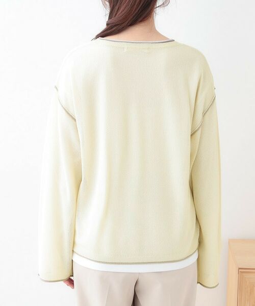 SHOO・LA・RUE / シューラルー ニット・セーター | 【S-LL/2枚セット】シアー感も楽しめる 光沢カノコ編み配色ニット+ロンT | 詳細19