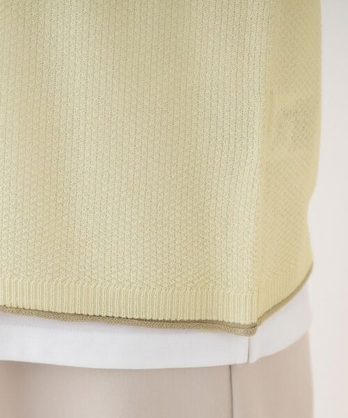 SHOO・LA・RUE / シューラルー ニット・セーター | 【S-LL/2枚セット】シアー感も楽しめる 光沢カノコ編み配色ニット+ロンT | 詳細22