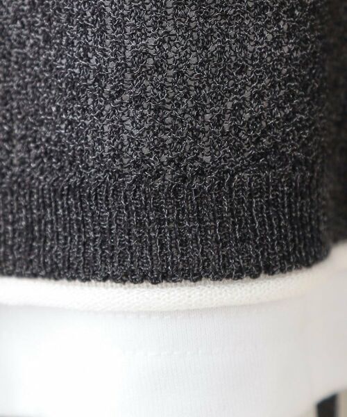 SHOO・LA・RUE / シューラルー ニット・セーター | 【S-LL/2枚セット】シアー感も楽しめる 光沢カノコ編み配色ニット+ロンT | 詳細8