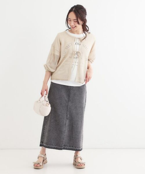 SHOO・LA・RUE / シューラルー その他トップス | 【S-LL/2点セット】前後2WAYで着られるメッシュニット＋ロゴTシャツ | 詳細12