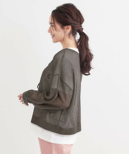 SHOO・LA・RUE / シューラルー その他トップス | 【S-LL/2点セット】前後2WAYで着られるメッシュニット＋ロゴTシャツ | 詳細16