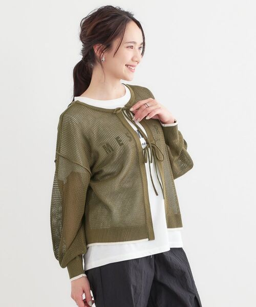 SHOO・LA・RUE / シューラルー その他トップス | 【S-LL/2点セット】前後2WAYで着られるメッシュニット＋ロゴTシャツ | 詳細23