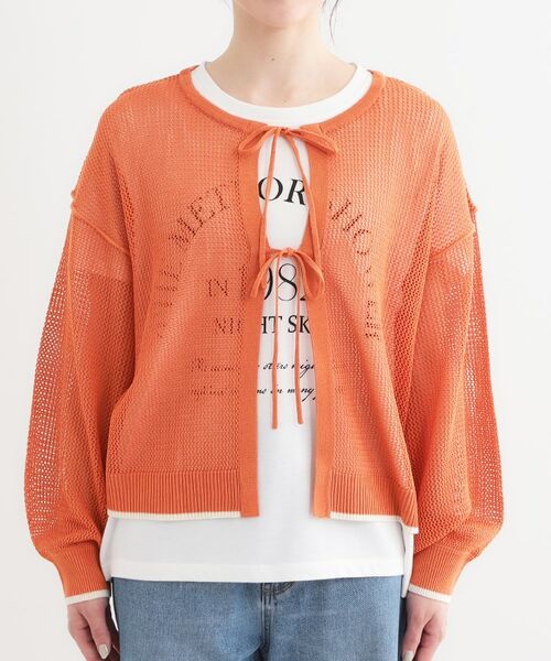 SHOO・LA・RUE / シューラルー その他トップス | 【S-LL/2点セット】前後2WAYで着られるメッシュニット＋ロゴTシャツ | 詳細29