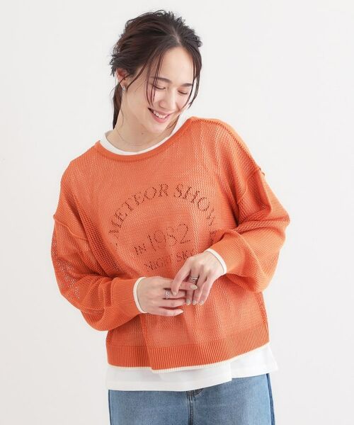 SHOO・LA・RUE / シューラルー その他トップス | 【S-LL/2点セット】前後2WAYで着られるメッシュニット＋ロゴTシャツ | 詳細3