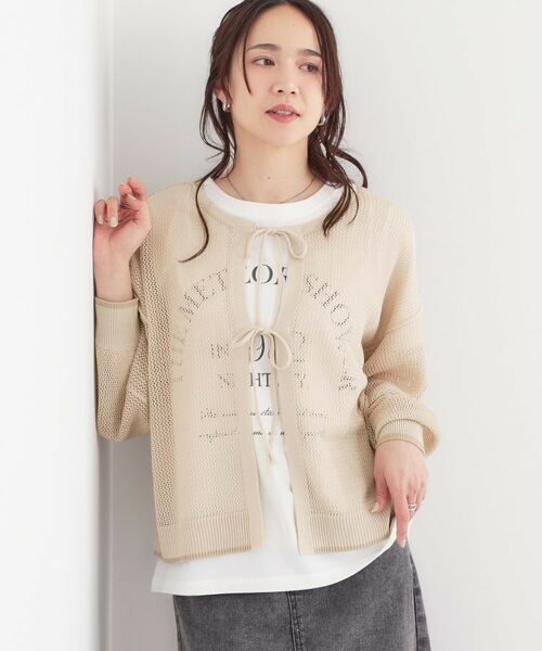 SHOO・LA・RUE/シューラルー 【2点セット】メッシュ2WAYニット+ロゴTシャツセット アイボリー(004) 02(M) SHOO・LA・RUE/シューラルー 【2点セット】メッシュ2WAYニット+ロゴTシャツセット アイボリー(004) 02(M)