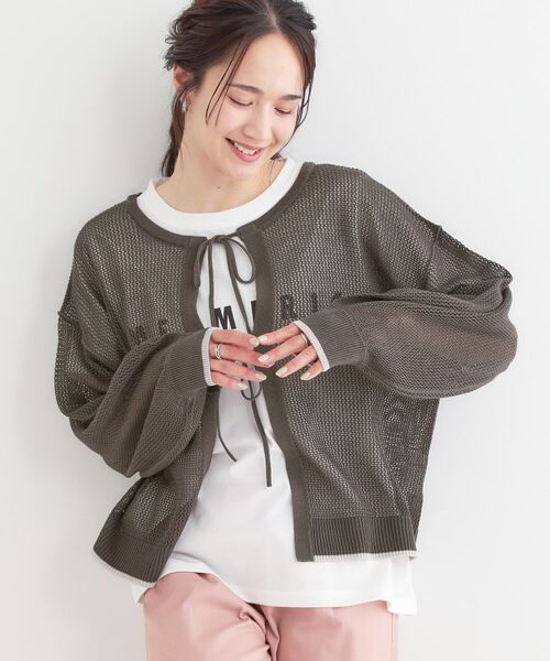 SHOO・LA・RUE/シューラルー 【2点セット】メッシュ2WAYニット+ロゴTシャツセット チャコールグレー(014) 04(LL) SHOO・LA・RUE/シューラルー 【2点セット】メッシュ2WAYニット+ロゴTシャツセット チャコールグレー(014) 04(LL)